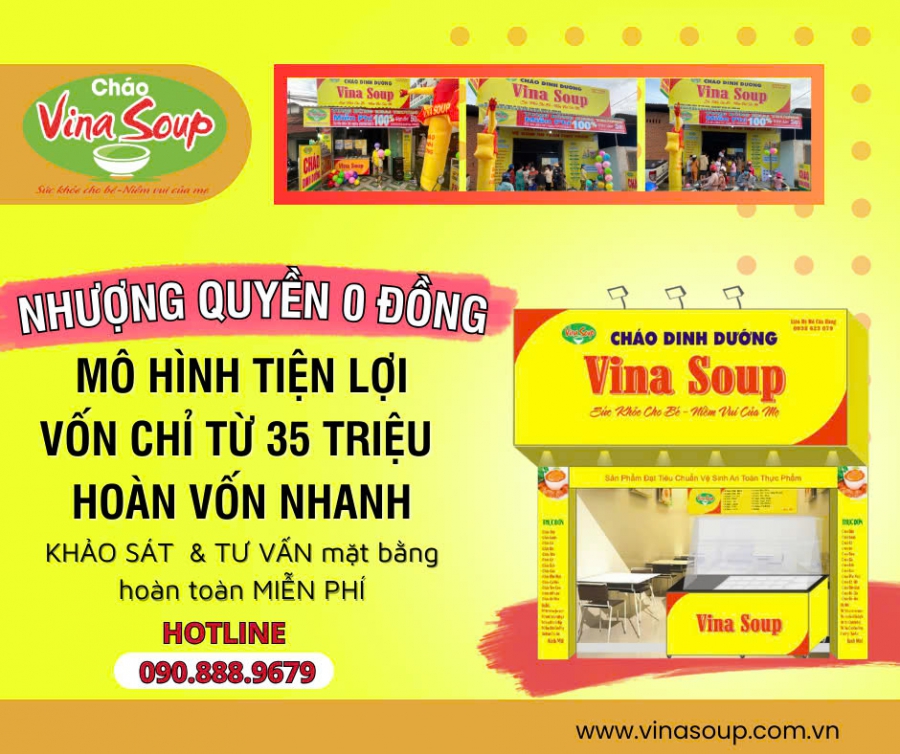 Hãy trở thành chủ sở hữu của nhượng quyền thương hiệu cháo nóng VinaSoup ngay hôm nay! 